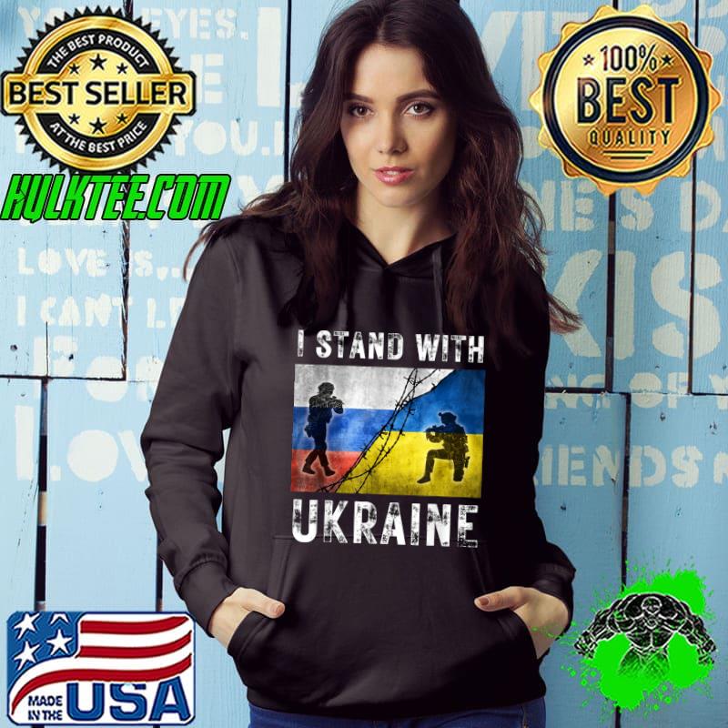 Support I Stand With Ukraine American Flag T-shirt