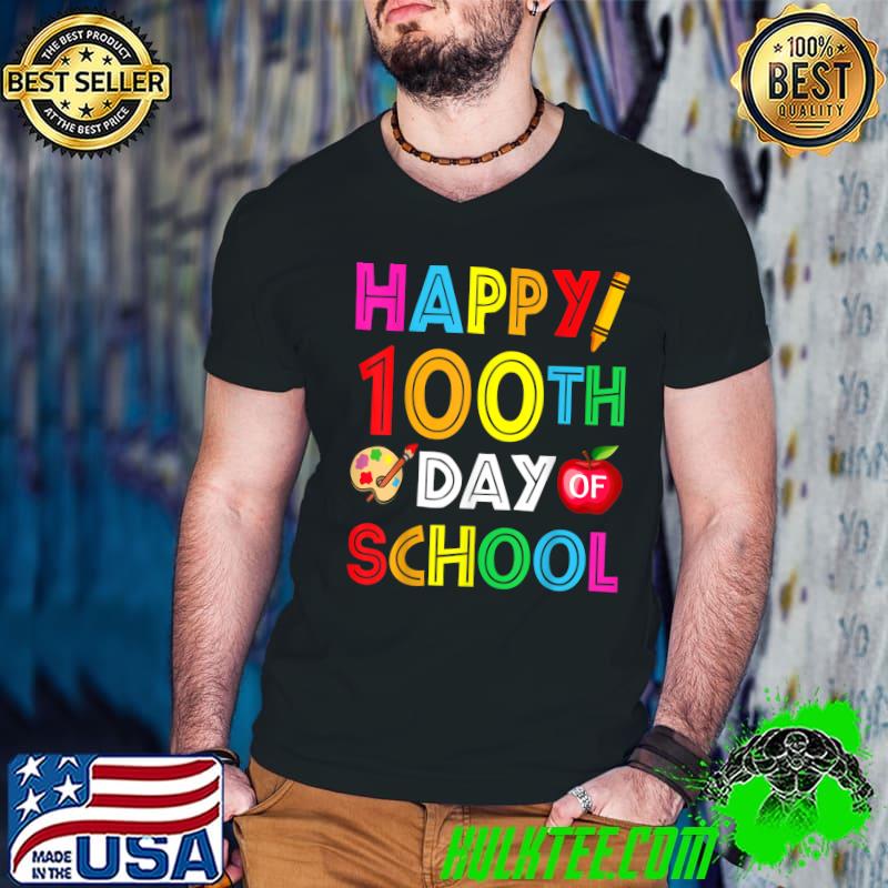 Top 100 Days Of School Teacher And Student T-Shirt Guys V Neck Top 100 Days Of School Teacher And Student T-Shirt Guys V Neck