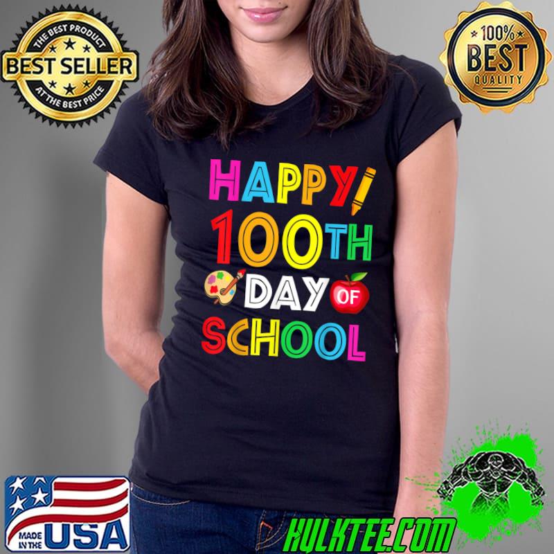 Top 100 Days Of School Teacher And Student T-Shirt Ladies Tee Top 100 Days Of School Teacher And Student T-Shirt Ladies Tee