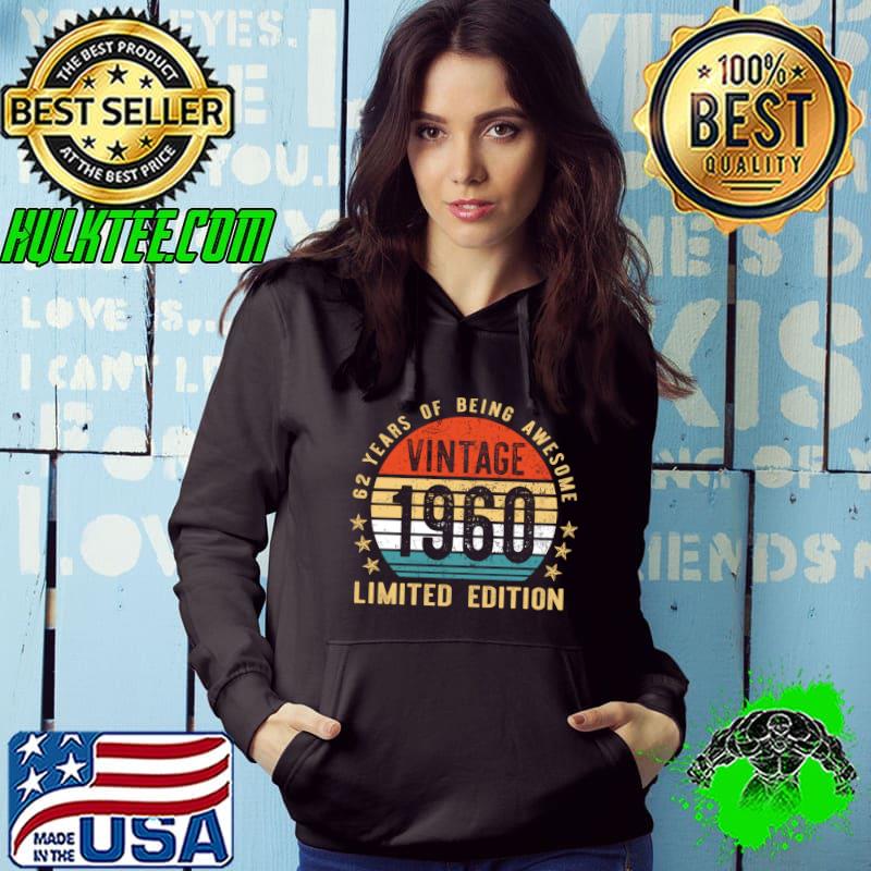 Top 62 Years Old Vintage 1960 Limited Edition 62nd Birthday T-shirt