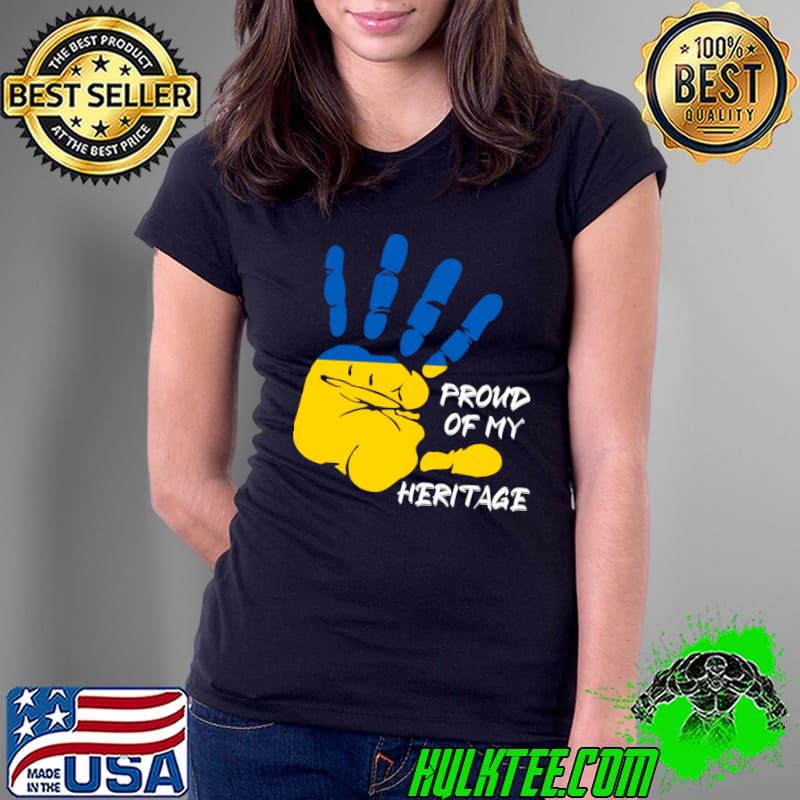 Ukrainian Flag Finger Handprint Ukraine T-shirt