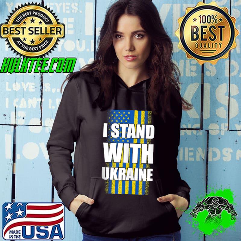 Ukrainian Lover I Stand With Ukraine Support US Flag Vintage T-shirt