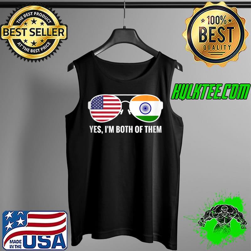 USA India Flag Sunglasses Indian Americans T- Tank Top USA India Flag Sunglasses Indian Americans T- Tank Top
