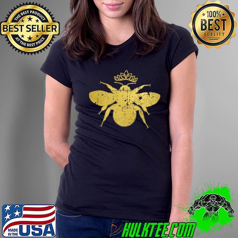 Vintage Queen Bee - Funny, Cute Bumblebee with Crown T-shirt