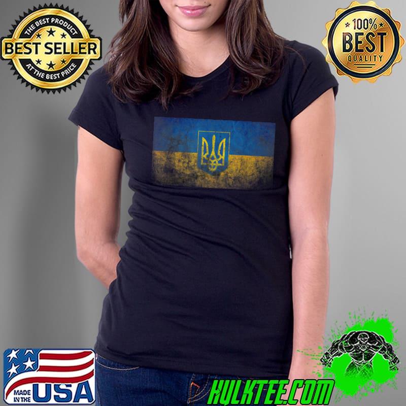 Vintage Ukrainian Flag Of Ukraine Retro Style T-Shirt