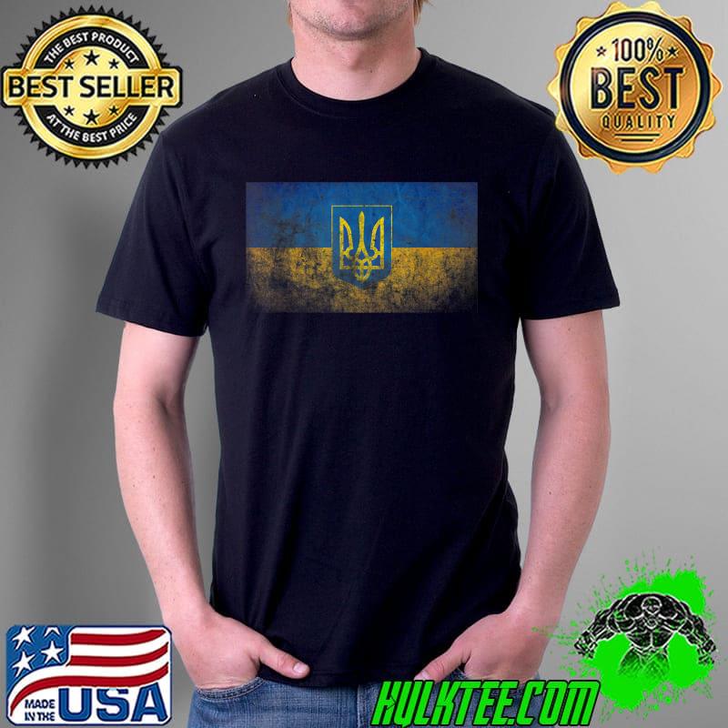 Vintage Ukrainian Flag Of Ukraine Retro Style T-Shirt Unisex Vintage Ukrainian Flag Of Ukraine Retro Style T-Shirt Unisex