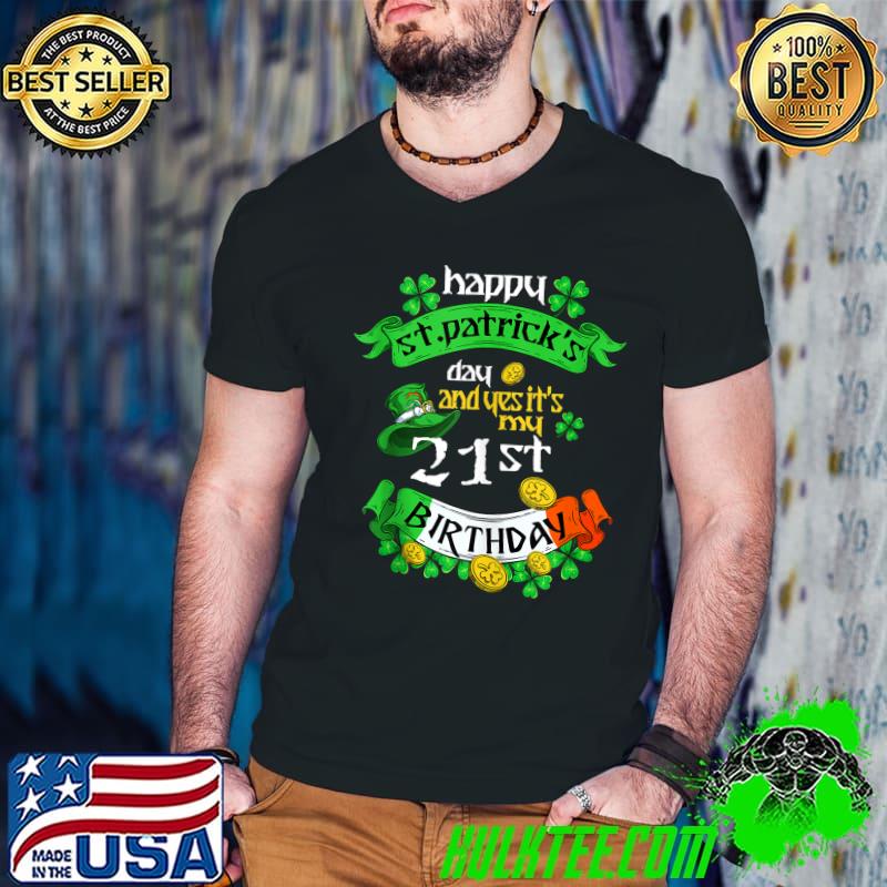 21 Years Old St Patricks Day Its My 21st Birthday Irish Flag T- Guys V Neck 21 Years Old St Patricks Day Its My 21st Birthday Irish Flag T- Guys V Neck