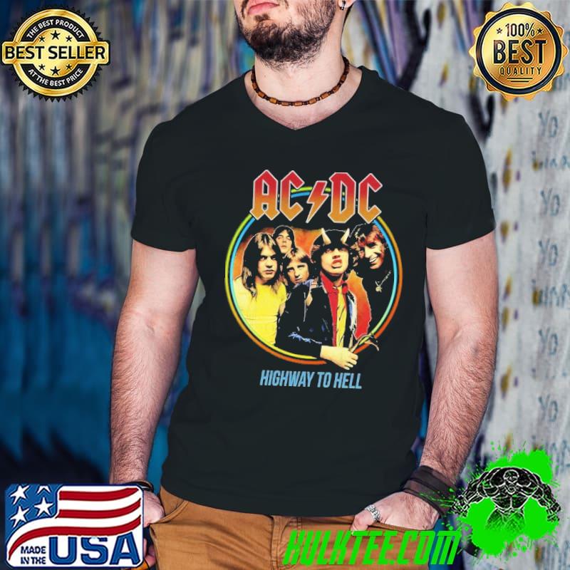 ACDC Highway To Hell Poster Shirt Guys V Neck ACDC Highway To Hell Poster Shirt Guys V Neck