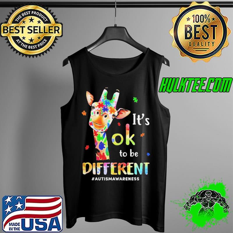 Autism awareness cute giraffe animal it's ok to be different Tank Top Autism awareness cute giraffe animal it's ok to be different Tank Top
