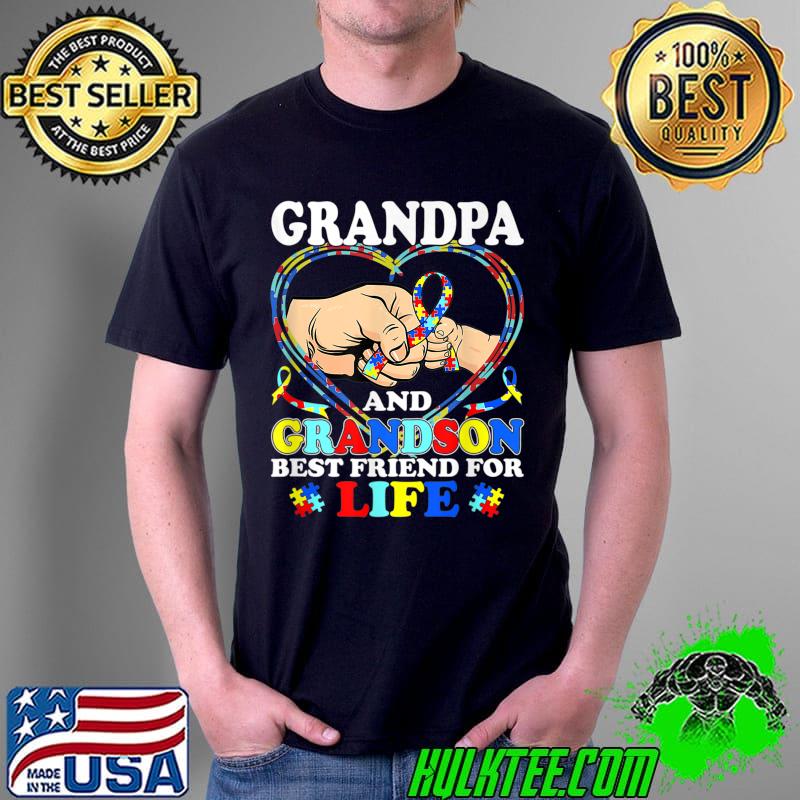 Autism Awareness Grandpa Grandson Best Friend Autism-Life T-Shirt