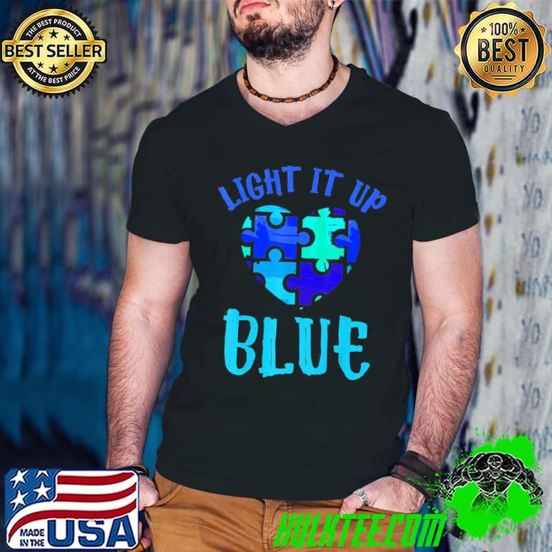 Autism Awareness Shirt Light it up Blue Autism Awareness T-Shirt Guys V Neck Autism Awareness Shirt Light it up Blue Autism Awareness T-Shirt Guys V Neck
