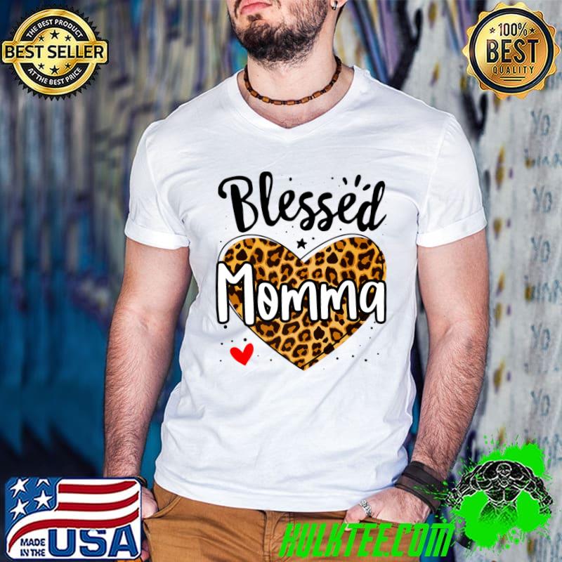 Awesome Blessed Momma Leopard Print Nana Mother's Day Grandma Mama Premium T-Shirt