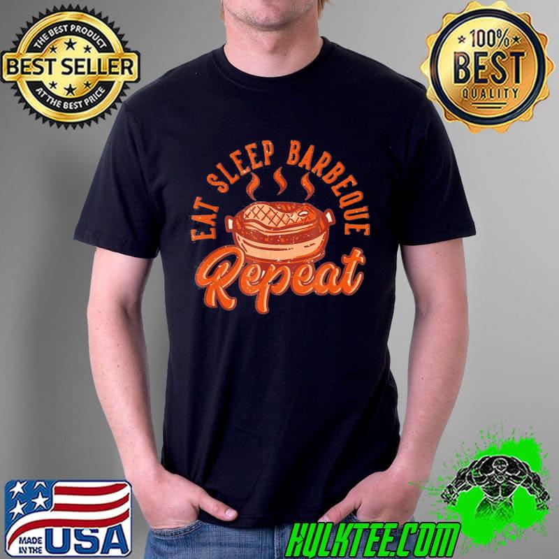 BBQ Grilling Eat Sleep Repeat Vintage Grillmeister T-Shirt