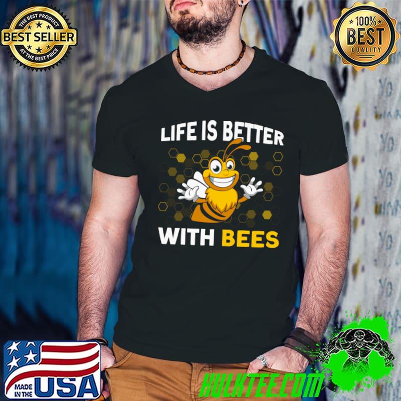Beekeepers Life Is Better With Bees Bee Lovers Beekeeping T-Shirt Guys V Neck Beekeepers Life Is Better With Bees Bee Lovers Beekeeping T-Shirt Guys V Neck