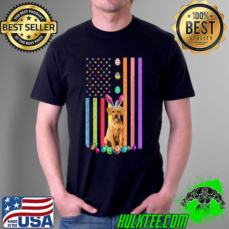 Best Easter Day American Eggs Flag Rhodesian Ridgeback dog Funny T-Shirt