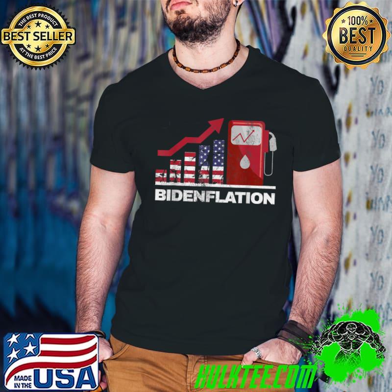 Bideninflation Funny Inflation Economy USA flag Bidenflation T-Shirt
