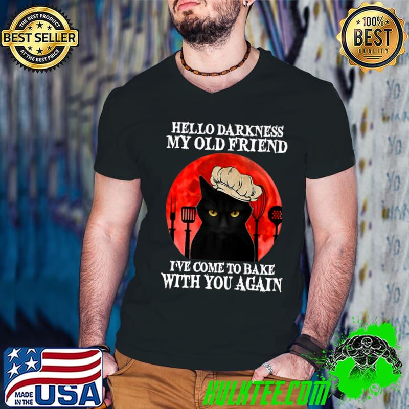 Black Cat Hello Darkness My Old Friend I've Come To Bake Premium T-Shirt Guys V Neck Black Cat Hello Darkness My Old Friend I've Come To Bake Premium T-Shirt Guys V Neck