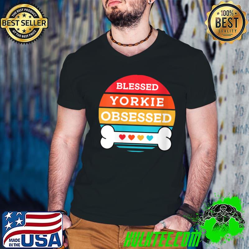 Blessed and Obsessed Yorkie Dog T- Guys V Neck Blessed and Obsessed Yorkie Dog T- Guys V Neck