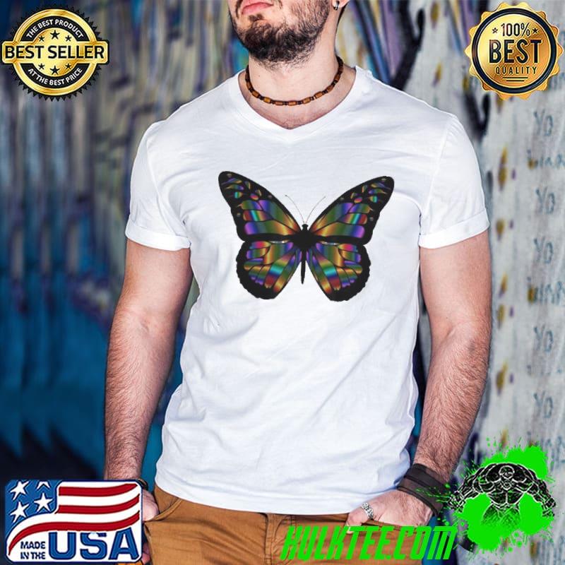 Butterfly bold broad strokes of rainbow colors hit the sky shirt