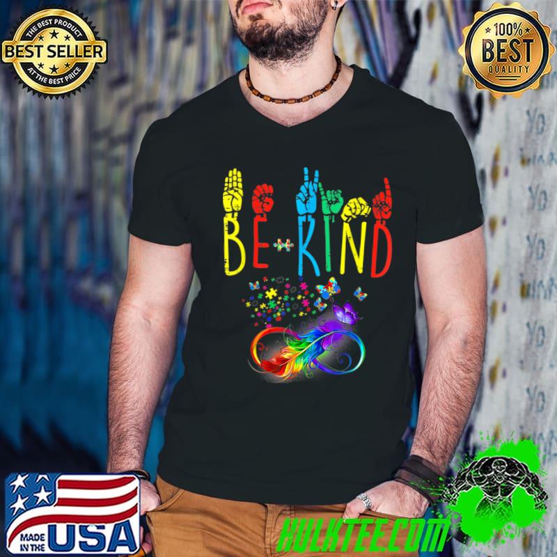 Butterfly Sign Language Butterfly Autism Be Kind T-Shirt Guys V Neck Butterfly Sign Language Butterfly Autism Be Kind T-Shirt Guys V Neck