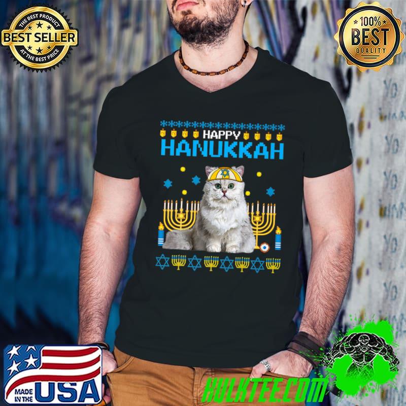 Cat Chanukah Jewish Ugly Hanukkah Sweater Premium T-Shirt