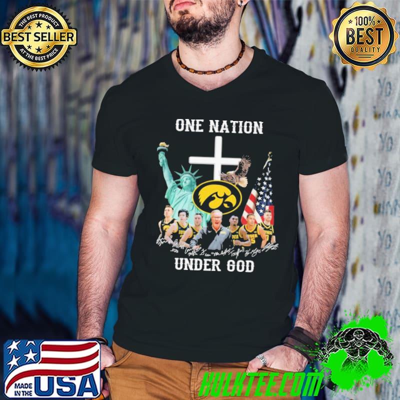 Eagle iowa hawkeyes one nation under god signature shirt