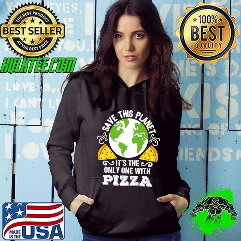 Earth and Pizza Lover Funny Environmental Protection Design Premium T-Shirt