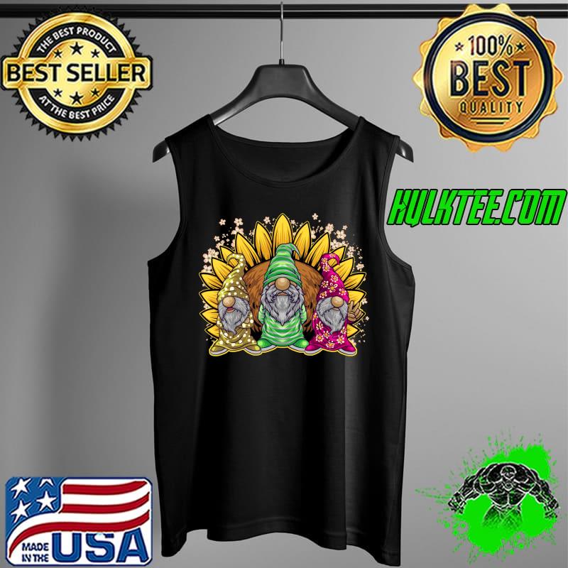 Earth Day Gnomes Farmhouse Sunflower Peace Sign Gnomes T- Tank Top Earth Day Gnomes Farmhouse Sunflower Peace Sign Gnomes T- Tank Top
