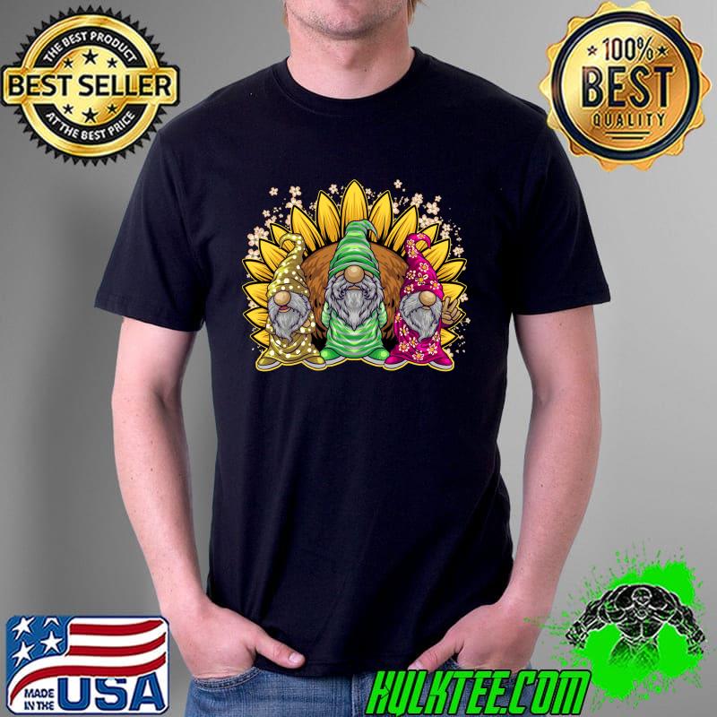 Earth Day Gnomes Farmhouse Sunflower Peace Sign Gnomes T- Unisex Earth Day Gnomes Farmhouse Sunflower Peace Sign Gnomes T- Unisex
