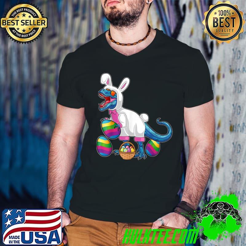 Easter Basket Bunny Dinosaur Shirt Egg T Rex Kids Boys Gift T-Shirt