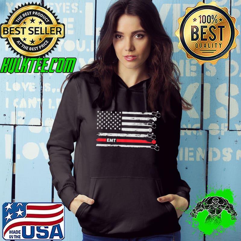EMT American Flag Shirt Hoodie EMT American Flag Shirt Hoodie