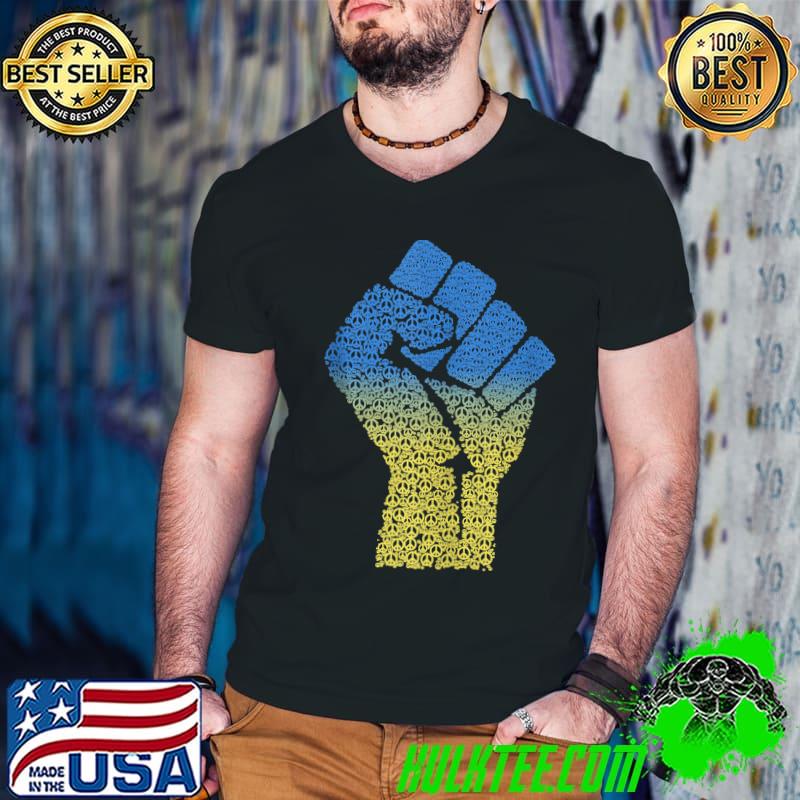 Free Ukraine Statement for Human Rights Peace Sign T- Guys V Neck Free Ukraine Statement for Human Rights Peace Sign T- Guys V Neck