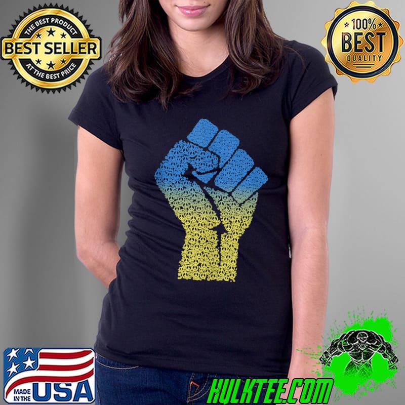 Free Ukraine Statement for Human Rights Peace Sign T- Ladies Tee Free Ukraine Statement for Human Rights Peace Sign T- Ladies Tee