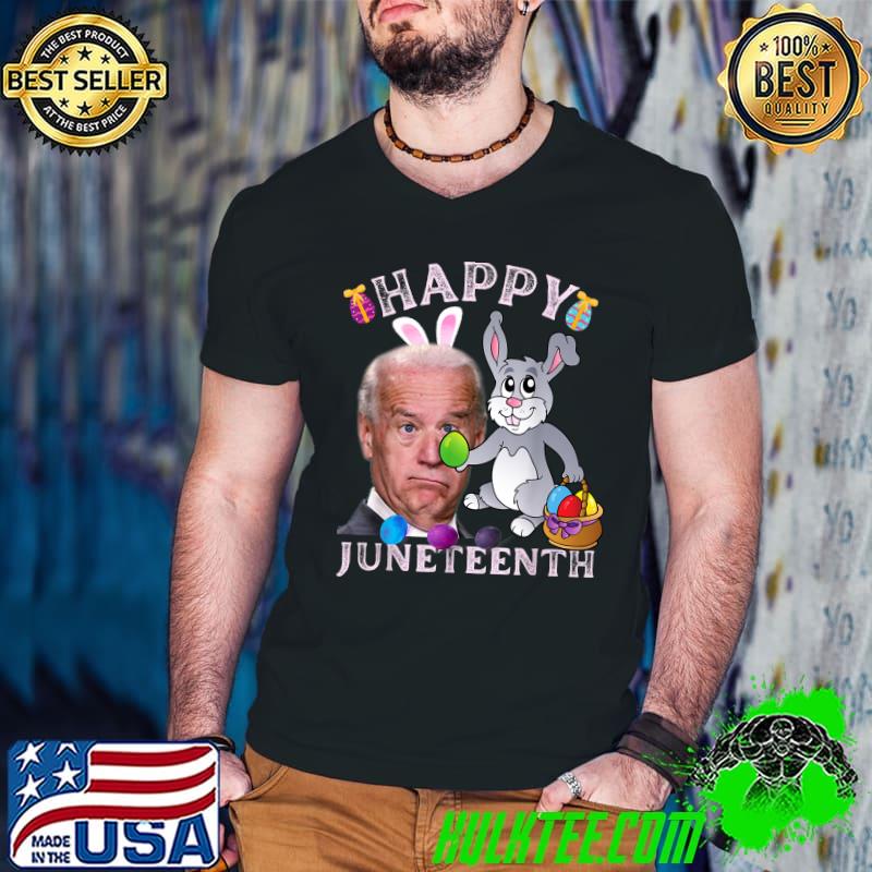 Funny Confused Joe Biden Happy Juneteenth For Easter Bunny T-Shirt