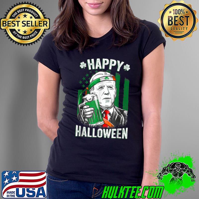 Funny Leprechaun Biden Happy Halloween For St Patrick's Day T-Shirt Ladies Tee Funny Leprechaun Biden Happy Halloween For St Patrick's Day T-Shirt Ladies Tee