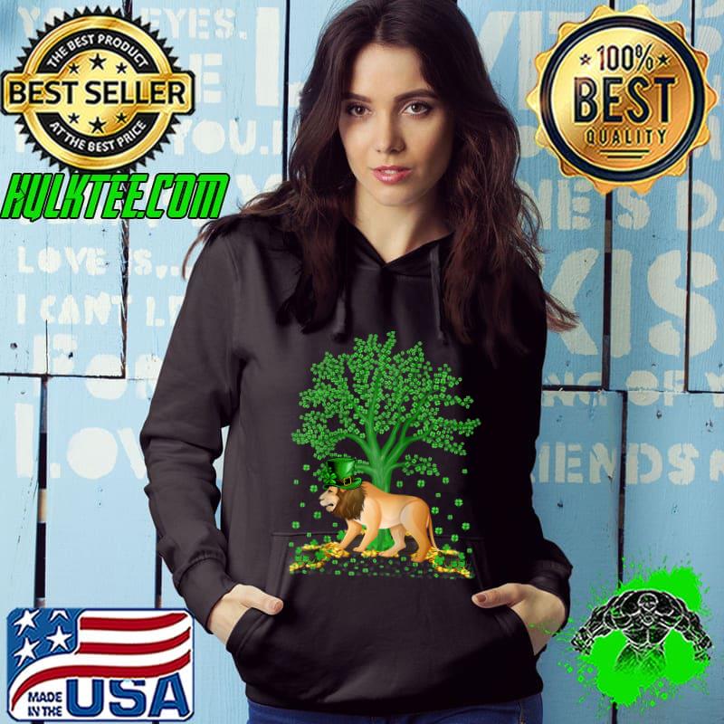 Funny Lion Lover Shamrock Tree Mountain Lion St. Patrick's Day T-shirt