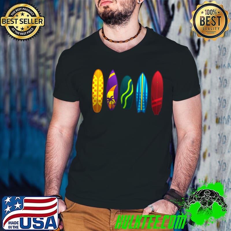 Funny Surfboard Design For Men Women Surfing Surfboarders T-Shirt