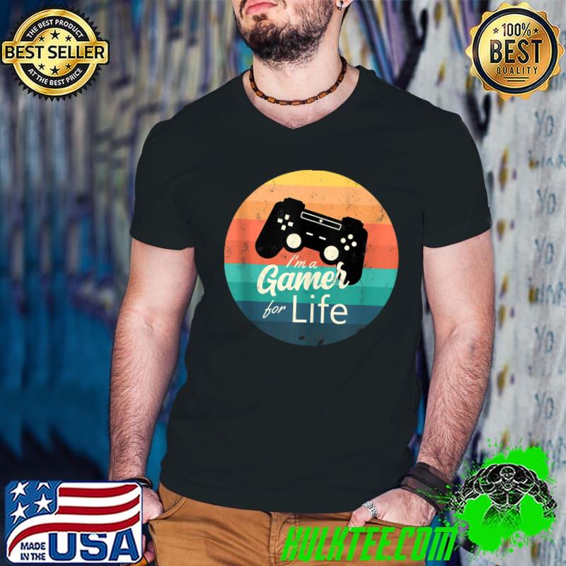 Gamer for Life Gaming Vintage Grunge Video Game Controller T-shirt
