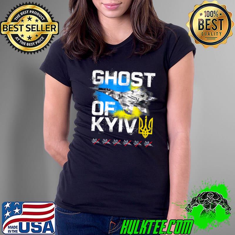 GHOST OF KYIV Ukraine Fighter Jet T Shirt T-Shirt Ladies Tee GHOST OF KYIV Ukraine Fighter Jet T Shirt T-Shirt Ladies Tee