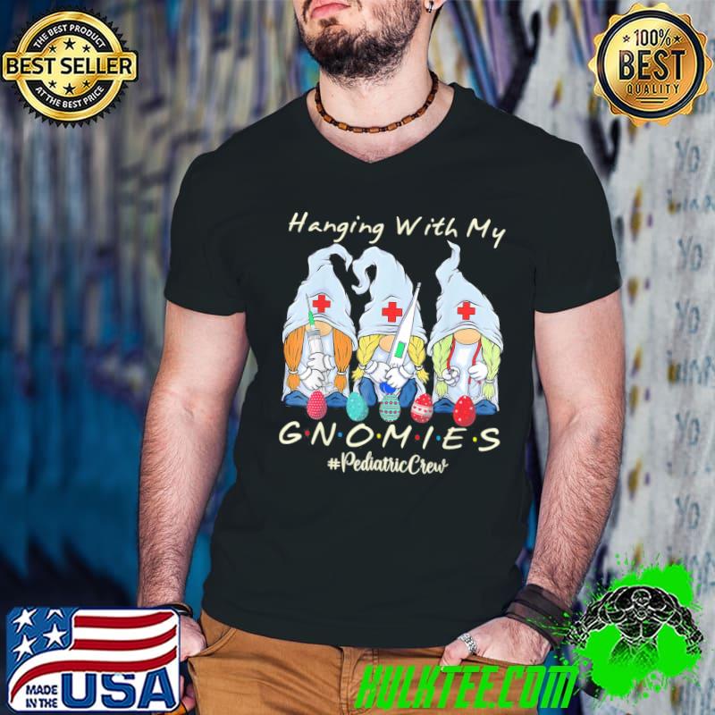 Hanging With My Gnomies Pediatric Nurse Easter Day T-Shirt Guys V Neck Hanging With My Gnomies Pediatric Nurse Easter Day T-Shirt Guys V Neck