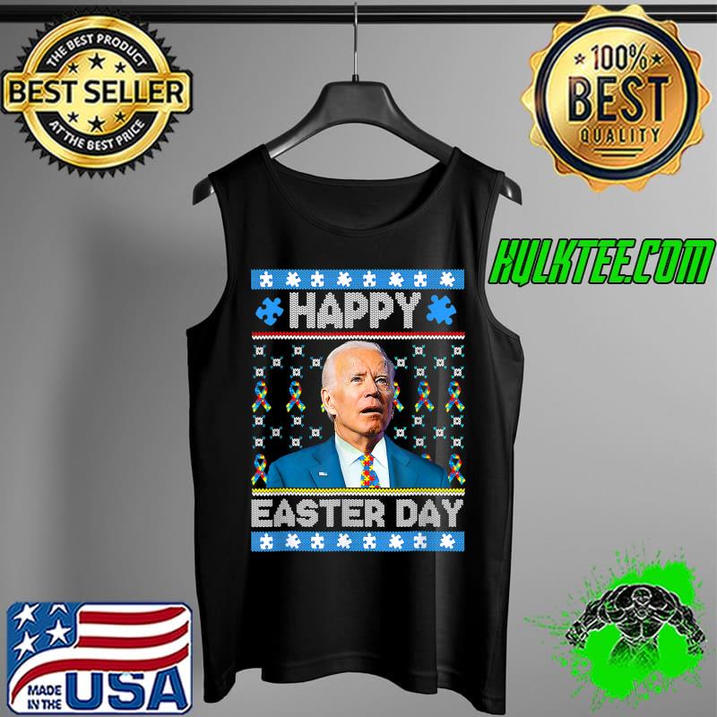 Happy Easter Day Autism Awareness Joe Biden Puzzle Piece T-Shirt Tank Top Happy Easter Day Autism Awareness Joe Biden Puzzle Piece T-Shirt Tank Top