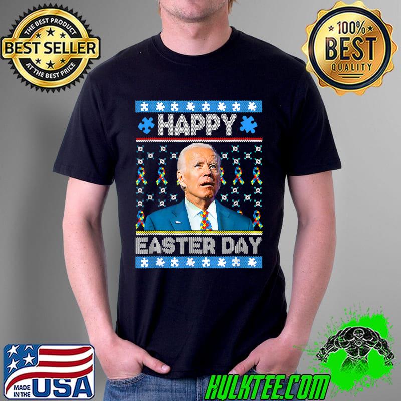 Happy Easter Day Autism Awareness Joe Biden Puzzle Piece T-Shirt Unisex Happy Easter Day Autism Awareness Joe Biden Puzzle Piece T-Shirt Unisex