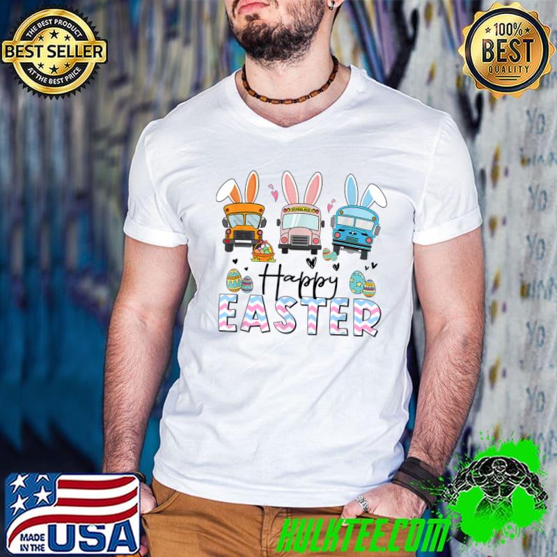 Happy Easter Day Funny School Bus Driver Life Happy Easter T-Shirt Guys V Neck Happy Easter Day Funny School Bus Driver Life Happy Easter T-Shirt Guys V Neck