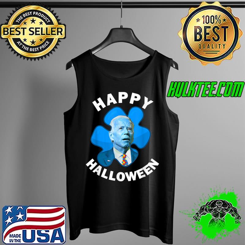 Happy Halloween Autism Awareness Joe Biden Puzzle Piece Blue T-Shirt Tank Top Happy Halloween Autism Awareness Joe Biden Puzzle Piece Blue T-Shirt Tank Top