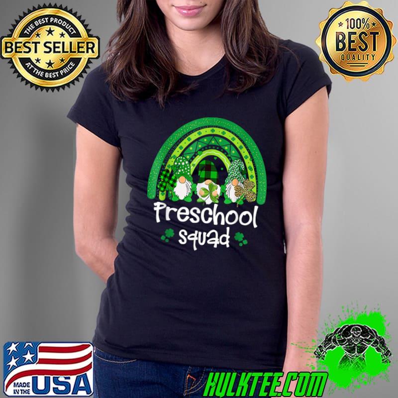 Happy St Patricks Day Preschool Squad Rainbow Gnome T-Shirt Ladies Tee Happy St Patricks Day Preschool Squad Rainbow Gnome T-Shirt Ladies Tee