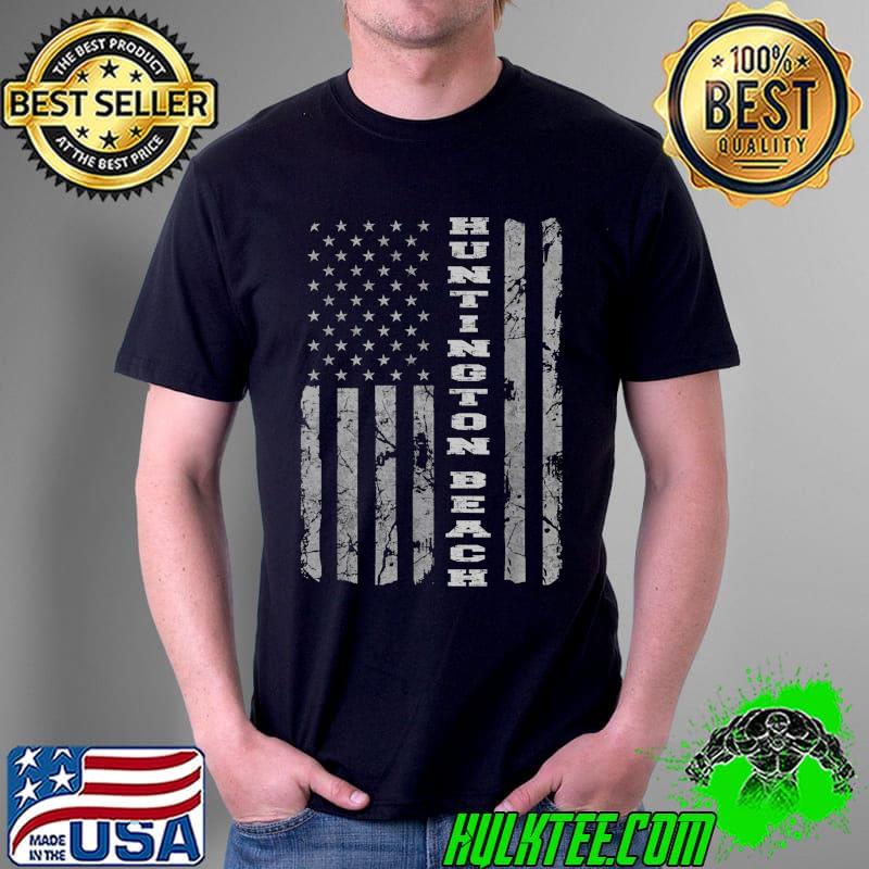 Huntington Beach, California, American flag T-Shirt Unisex Huntington Beach, California, American flag T-Shirt Unisex