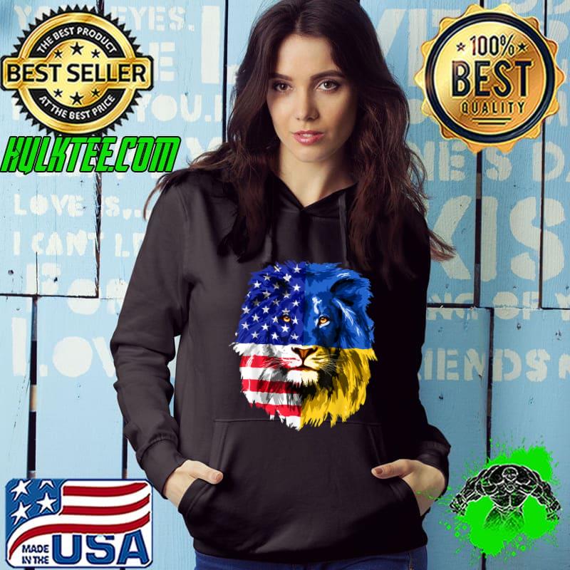 I Stand With Ukraine American USA Flag Support Ukrainian T-Shirt Hoodie I Stand With Ukraine American USA Flag Support Ukrainian T-Shirt Hoodie