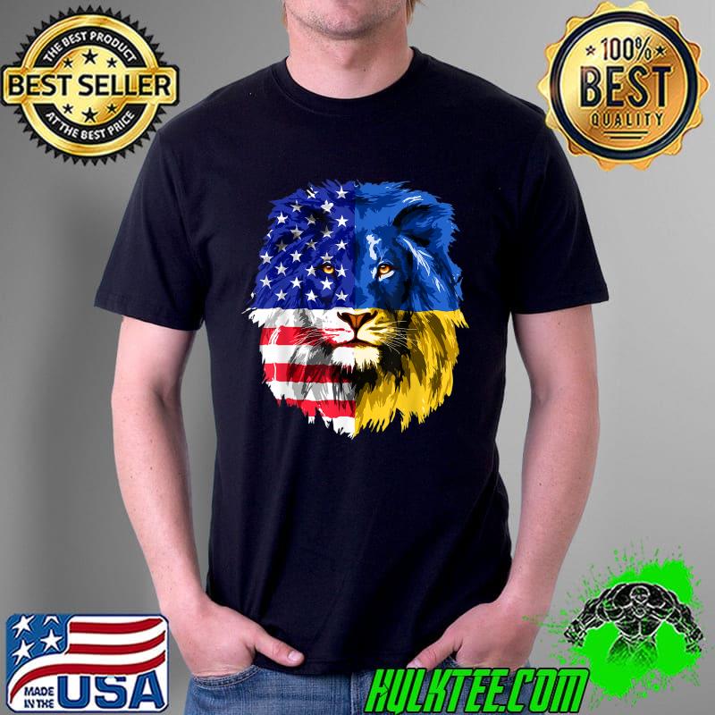 I Stand With Ukraine American USA Flag Support Ukrainian T-Shirt Unisex I Stand With Ukraine American USA Flag Support Ukrainian T-Shirt Unisex