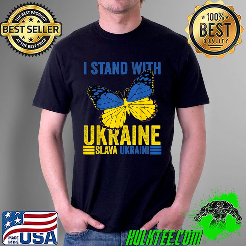I Stand With Ukraine Support butterfly Flag Slava Ukraini T-Shirt Unisex I Stand With Ukraine Support butterfly Flag Slava Ukraini T-Shirt Unisex