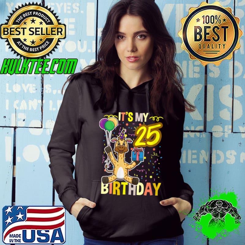 Its My 25th Birthday Giraffe Animal T-shirt